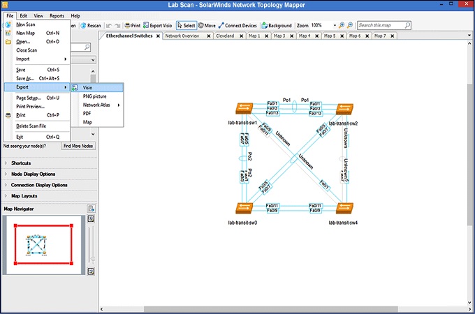 Solarwinds diagramme de réseau