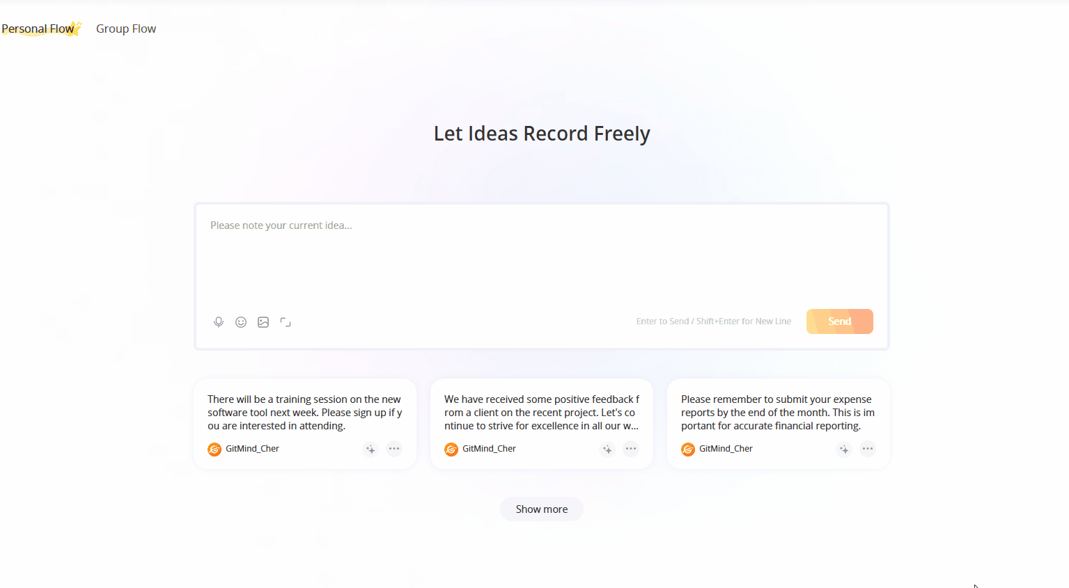 crea nuova idea flow
